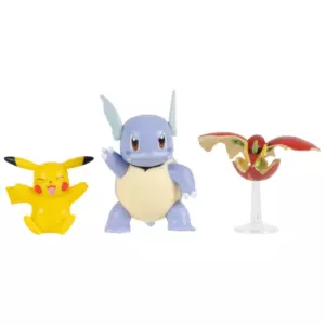 Pokémon Battle Figures 3 Pack Pikachu, Flapple and Wartortle