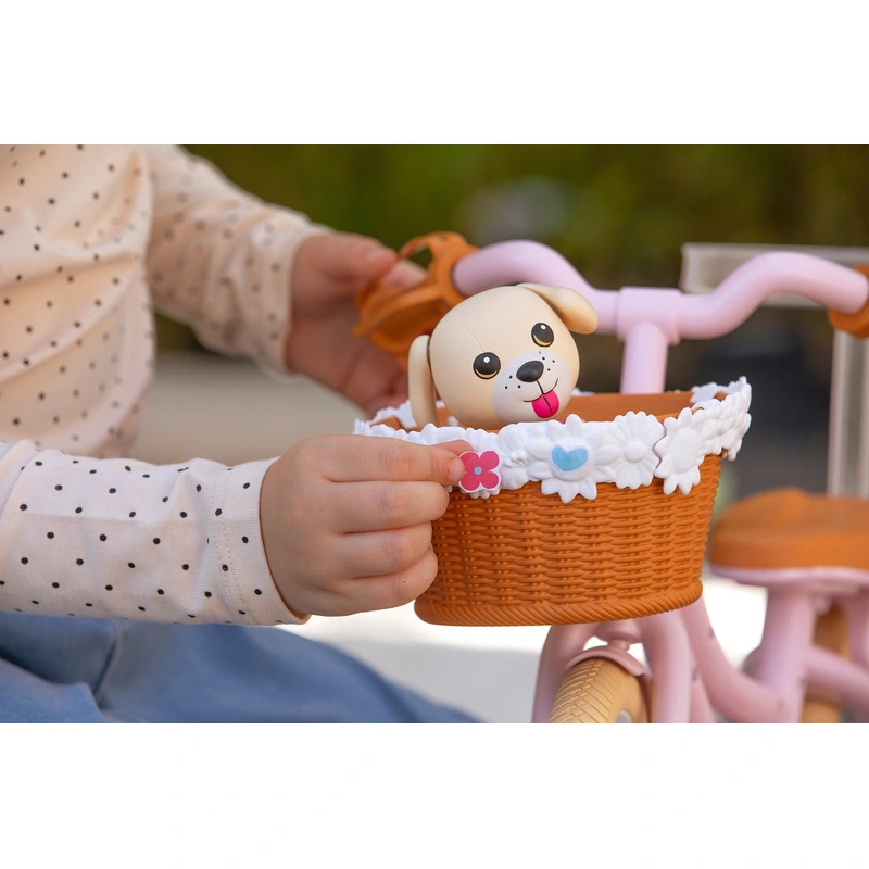 Baby Doll Bicycle with Basket and Puppy Set - Image 4