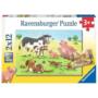 Farm Animals 2x12 Piece Jigsaw Puzzle