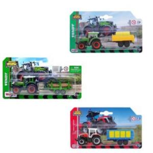 Maisto Mini Work Machine Tractors With Trailer Assortment